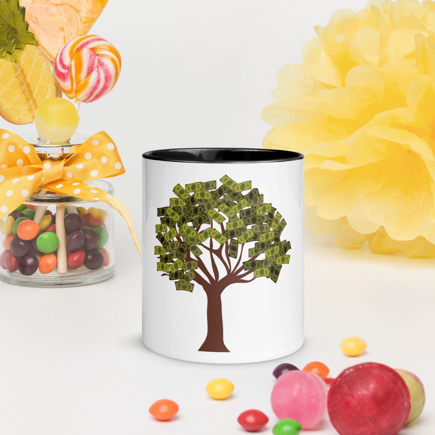 Money Tree Mug with Color Inside - Fly Free Clothing