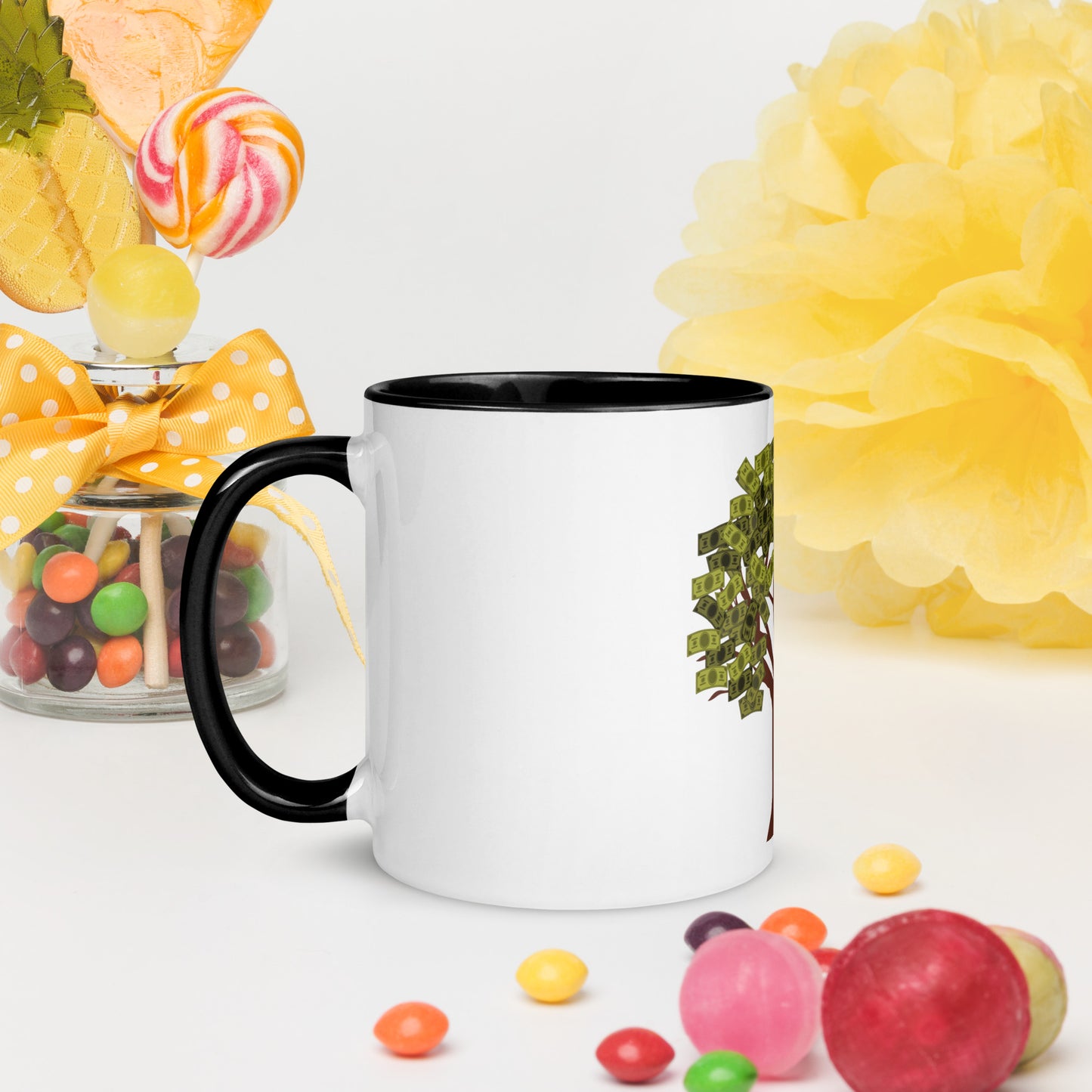 Money Tree Mug with Color Inside - Fly Free Clothing