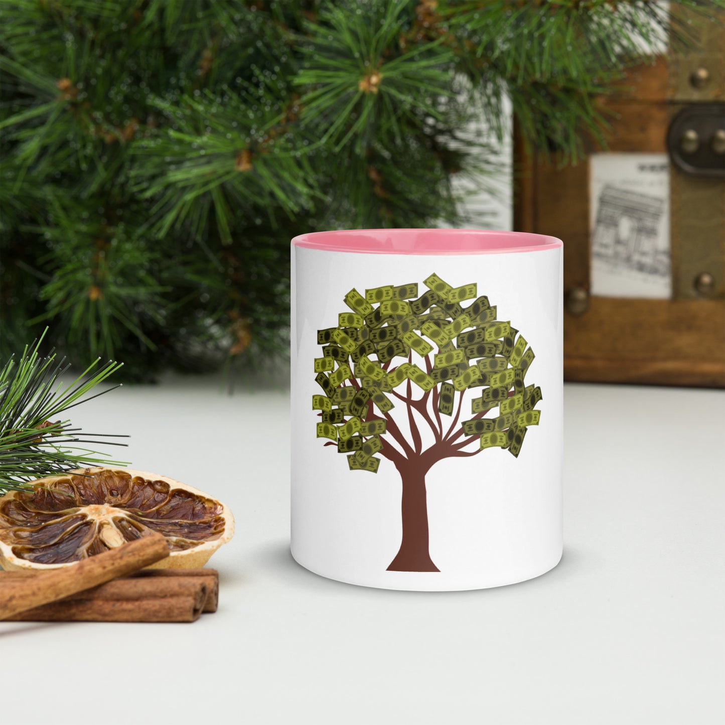 Money Tree Mug with Color Inside - Fly Free Clothing