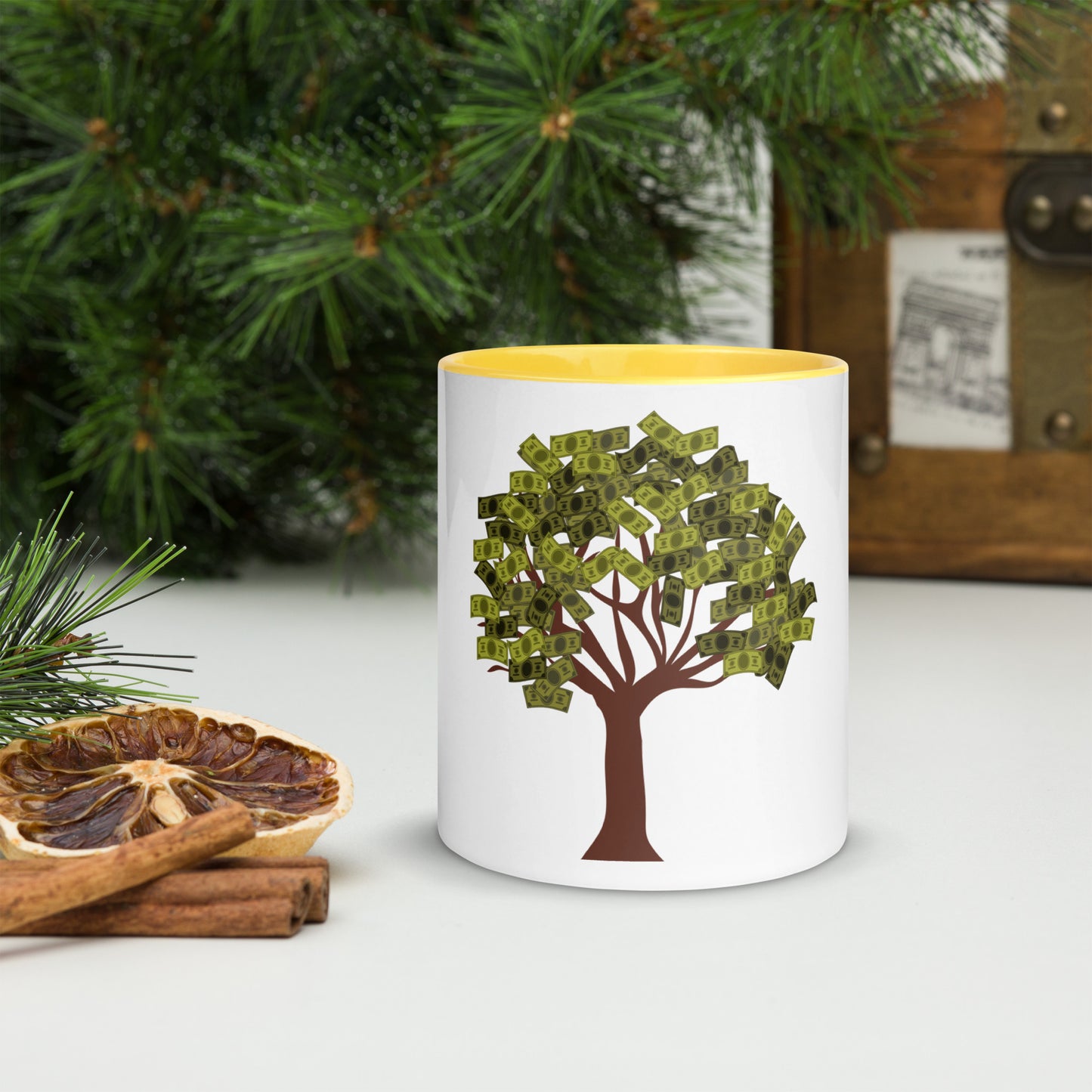 Money Tree Mug with Color Inside - Fly Free Clothing